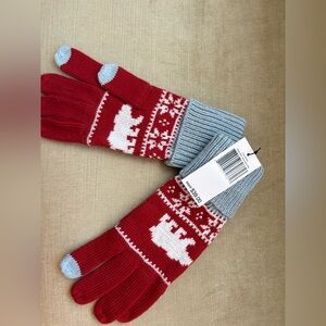 Vera Bradley Beary Merry Red Cozy Gloves NWT,